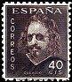 Spain - 1945 - Quevedo - 40 CTS - Brown - Spain, Quevedo - Edifil 989 - Third anniversary of the death of Francisco de Quevedo Portrait - 0